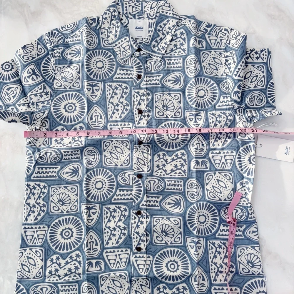 Katin Castaway Linen Blend Button Down Short Sleeve Shirt Men’s Size Medium